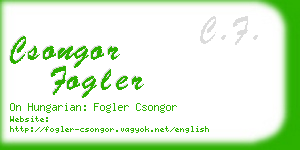csongor fogler business card